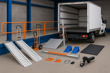 🚚 VEHICLE & LOADING
Maximize truck space and safety
Loading Equipment
Loading Ramps (Aluminum, Steel)
Dock Plates
Wheel Chocks
Load Bars (Adjustable)
Cargo Control Systems
Vehicle Supplies
Moving Truck Rental Accessories
Trailer Hitches & Accessories
Vehicle Protection Mats
Tie-Down Anchor Points